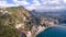 Aerial view of Sorrento, Meta in Italy in a beautiful summer day, concept travel tour mountains road