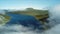 Aerial view of Sorvagsvatn lake or Leitisvatn, Biggest lake in Faroe Islands.