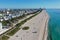 Aerial view of South Beach and Lummus Park in Miami Beach, Florida duing COVID-19 shutdown.