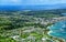 Aerial view of the south coast near Saint-Francois, Grande-Terre, Guadeloupe, Caribbean