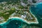 Aerial view of the south coast near Sainte-Anne, Grande-Terre, Guadeloupe, Caribbean