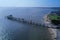 Aerial view of the Southport NC water front.