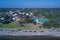 Aerial view of Southport North Carolina water front.