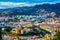 aerial view of the spanish city malaga and rooftops of the old town and adjacent residential district...IMAGE