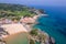 Aerial view of spanish coast in Noja on north Spain