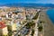 Aerial view of Spanish tourist town of Torre del Mar on Mediterranean coast