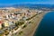 Aerial view of Spanish tourist town of Torre del Mar on Mediterranean coast