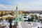 Aerial view of the Spaso-Preobrazhensky Cathedral and residential buildings in Tambov