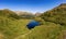 Aerial view of spectacular alpine scenery with Lochs and mountains Glen Etive, Glencoe, Scotland