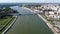 Aerial view of the spectacular Belgrade Branko bridge, in Serbia