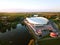 Aerial view of speed skating stadium in Kolomna, Russia