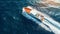 Aerial View Of Speeding Sport Boat On The Sea - Photorealistic Poster