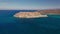 Aerial view. Spinalonga island off the coast of Crete. Former leper colony.