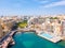 Aerial view on the Spinola Bay with an outside pool in St.Julian\'s, Malta