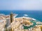 Aerial view of the Spinola Bay, St. Julians and Sliema town on Malta