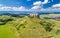 Aerial view of Spissky hrad or Spis Castle, a UNESCO Heritage Site in Slovakia