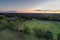 Aerial view of sporting ground, Sutherland Oval at dusk. Sydney, NSW, Australia