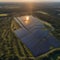 An aerial view of a sprawling solar farm generating clean energy from sunlight2