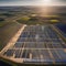 An aerial view of a sprawling solar farm generating clean energy from sunlight3