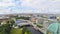 Aerial view of Spree River in Berlin city, Germany