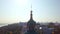 Aerial view of St. Andrew's Church dome and cross. Kiev