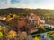 Aerial view of St. Anne`s Church and neighbouring Bernardine Church, one of the most beautiful and probably the most famous build