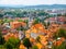 Aerial view of St. James Church in Ljubljana