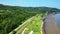 Aerial view of St Joseph-de-la-Rive, Quebec, Canada in summer 4K