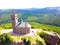 Aerial view of St. Leon chapel, Dabo Alsace France