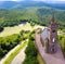 Aerial view of St. Leon chapel, Dabo Alsace France