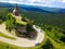 Aerial view of St. Leon chapel, Dabo Alsace France