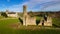 Aerial view. St Mary`s Abbey and Cathedral. Ferns. co Wexford. Ireland