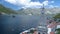 Aerial view of St. Nicholas Church in Perast, Kotor Bay.