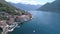 Aerial view of St. Nicholas Church in Perast, Kotor Bay.