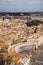 aerial view of St. Peter\'s square and ancient buildings of