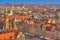 Aerial view of Stare Miasto with Market Square, Old Town Hall and St. Elizabeth`s Church from St. Mary Magdalene Church in Wrocla