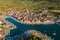 Aerial view of Stari Grad town on Hvar island