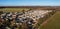 Aerial view of a static caravan holiday park in countryside