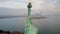 Aerial view Statue of Liberty 4K