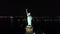 Aerial View of Statue of Liberty New York City at Night