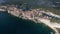 Aerial view of the steep cliffs and the city of Bonifacio on the island of Corsica in France