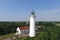 Aerial view of Stevns lighthouse, Denmark