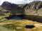 Aerial view of Stickle Tarn lake, located in the Lake District, Cumbria, UK