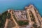 Aerial view of the stone walls of the old Fort. Forti de la Rein