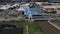 aerial view of Stoneferry Bridge is actually two bascule bridges crossing the River Hull in Kingston upon Hull