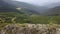 Aerial view of stones in the mountains, close up