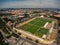 aerial view of Strahov Stadium in Prague