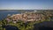 Aerial view of Stralsund, a Hanseatic town in the Pomeranian part of Mecklenburg-Vorpommern