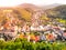 Aerial view of Stramberk, small medieval town in Moravia, Czech Republic