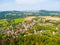 Aerial view of Stramberk, small medieval town in Moravia, Czech Republic